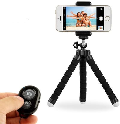 longziming -Smartphonehouder - Statief - 360° Draaibaar Met Kogelkop En Cold Shoe - 1 Stuk - Voor Reizen En Live Streaming - Zwart