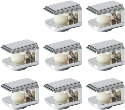 Glazen Klemmen - Spiegelhouders - Glazen Bevestigen - Roestvrij Zinklegering - 8 Stuks - Chroom