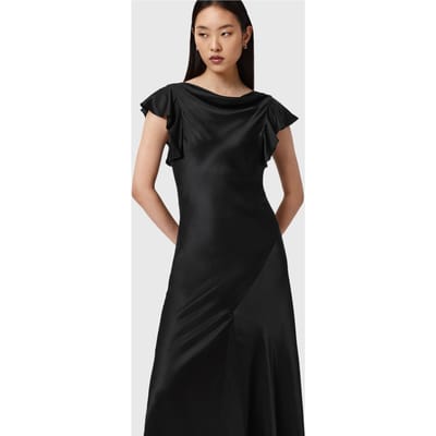 AllSaints Flora Dress Black Taglia: 2 | Maxi abiti Outlet | Donna | Nero