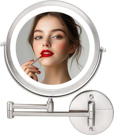 Make-up Spiegel - Vergrotende Spiegel - Schoonheidsroutine - Dubbelzijdig - 10x Vergroting - Nikkel Geborsteld