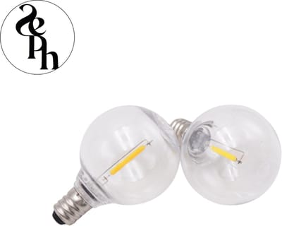 SEPH® Led lichtbronnen E12 voor 7,5 en 15 meter lichtsnoer - 2 stuks - E12 fitting - Glas - LED