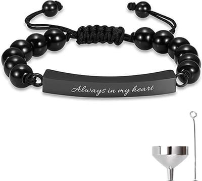 Luxe As Armband - Verstelbaar - 18-28 CM - Met Ashanger - Voor As, Haren of Parfum - Assieraad - Gedenksieraad - Urn - Incl. As vuller en Opbergzakje - Always in my Heart