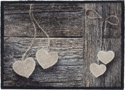 MD Entree - Deurmat - Schoonloopmat - Soft & Deco - Wood Hearts - 50 x 70 cm