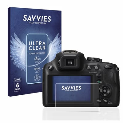 Savvies - Screenprotector voor Panasonic Lumix DMC-FZ72 - Folie Beschermfolie transparant 6 Stuks