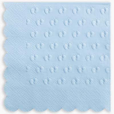 Feestelijke 2-laags Baby Servetten voor Jongens, 40 Stuks, Blauw met Voetafdrukken, Ideaal voor Babyfeest Versiering en Eenmalig Gebruik