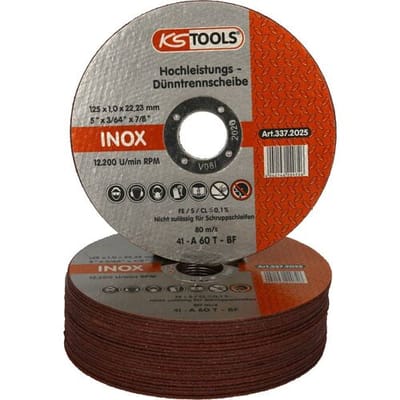 KS Tools Hoogwaardige doorslijpschijf Ø 125 mm, 1 mm, 25 per pak