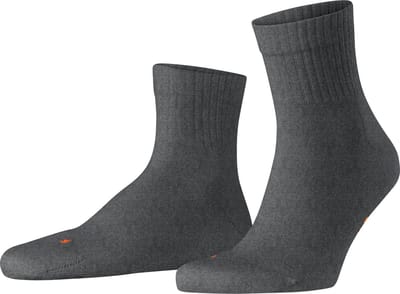 FALKE Run Rib crew eenkleurig katoen functioneel materiaal sokken unisex grijs - maat 42-43
