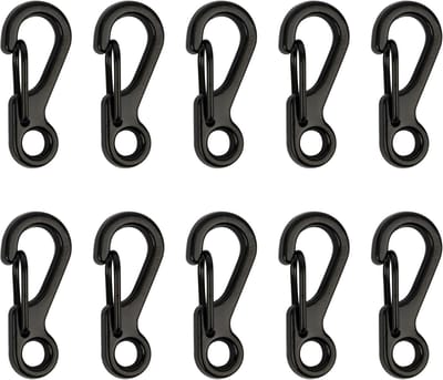 10 stuks 2,4 cm mini karabijnhaak, zinklegering karabijnhaak, kleine sleutelhangerhaak voor kamperen, reizen, wandelen