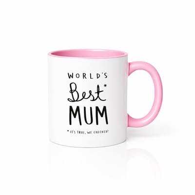 World's Best Mum Mok Roze/Wit - Lief Moederdag Cadeau - 330ml Keramische Koffiemok
