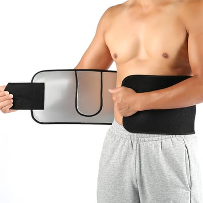 Ceinture de soutien lombaire Ceinture amincissante Taille Unisex Exercice Perte de poids Brûleur Modèle Ceinture de fitness pour salle de sport avec pochette pour téléphone noir