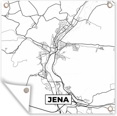 Tuin poster Jena - Plattegrond - Kaart - Stadskaart - 200x200 cm - Tuindoek