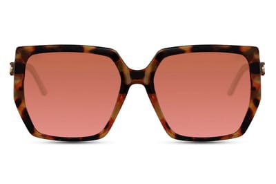 Joboly Designer Zonnebril - Goudkleurig Frame - Rood Bruine Lenskleur - Dames