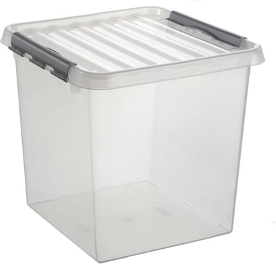 Sunware Q-line opbergbox 38L- 40x40x40 cm - Transparant/Metaal