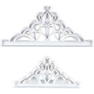 2 Stuks Kroon Uitstekers Set Prinsessenkroon Vorm Tiara Uitsteker Taart Decoratie Vorm voor DIY Verjaardag white