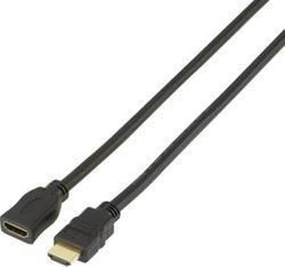 SpeaKa Professional SP-7870528 HDMI-kabel HDMI Verlengkabel HDMI-A-stekker, HDMI-A-bus 1.00 m Zwart 4K UHD, Audio Retur