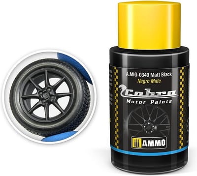 AMMO by Mig Jimenez Hobbyverf Acrylverf - MIG 0340 Cobra Motor Paints - Matt Black - Matt - Acryl - 30ml Verf potje - 30 ml