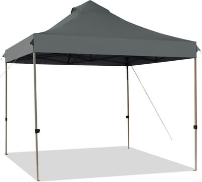 COSTWAY 3 x 3 m paviljoen, vouwpaviljoen, waterdicht, stabiel, winterbestendig, uv-bescherming 50+, in hoogte verstelbaar tuinpaviljoen, partytent met draagtas op wielen, voor tuin, bruiloft, feest