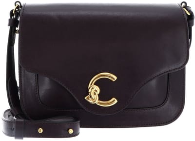 COCCINELLE Leren schoudertas C-Me Calf Crossbody Bag Prune donkerpaars