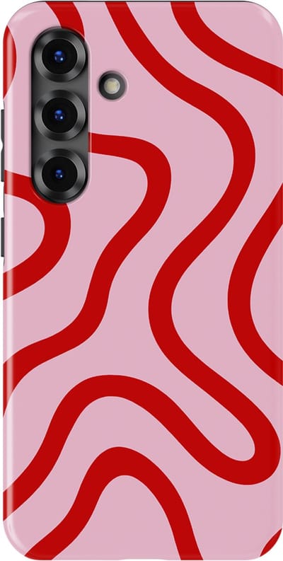 DripCase Curvy Lines Hoesje Samsung Galaxy S25 | Backcover met Mag | Design Tough Case Samsung Galaxy S25 Lolly Loop