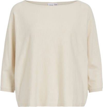 Vila Trui Vimalu Boatneck 3/4 Sleeve Knit Top 14112173 Sandshell/melange Dames Maat - XS
