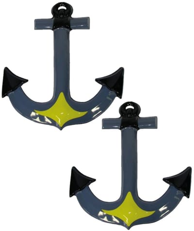 Feest versiering decoratie maritiem anker - Set van 2x stuks - 52 cm - plastic - voor aan de muur/wand - maritieme decoraties