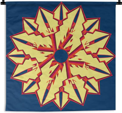 Wandkleed - Wanddoek - Sterren - Patronen - Abstract - 90x90 cm - Wandtapijt