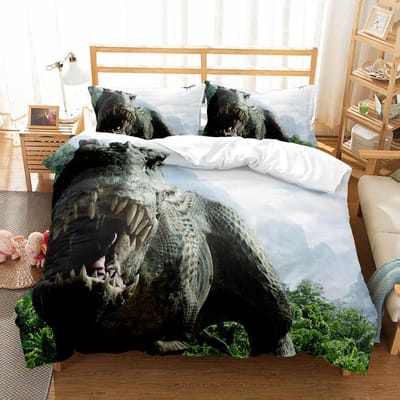 Dier Dinosaurus 3D Print Beddengoedset Landschap Dekbed Luxe Dekbedovertrekset Hometextiel Decor Volledige Queen King Eenpersoons Maat Jongen EU single(135x200cm)