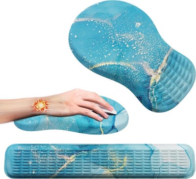Ergonomische muismat en toetsenbord polssteunset - Traagschuim bureau polssteun voor gaming en kantoor
