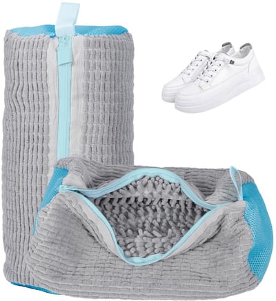 2-pack Schoenwaszakken voor Wasmachine, 360° Reinigingsnet voor Schoenen met Rits en Rem, Wasnet voor Sneakers, Schoenenzak voor Wasmachine en Droger, Herbruikbaar