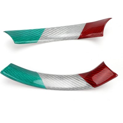 2 STUKS Auto Stuurwiel Trim 3 Kleuren Koolstofvezel Vervanging voor Alfa Romeo Giulia 2017-2019 blue