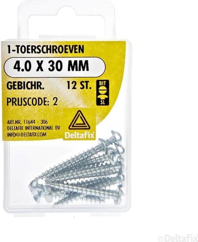 4.0x30mm 1-toerschroef gebichr. 12st