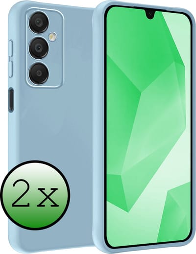 Hoesje 2 Stuks - Geschikt voor Samsung Galaxy A16 - Sterk & Shockproof - Case Siliconen - Back Cover - Telefoon Hoes - Lichtblauw