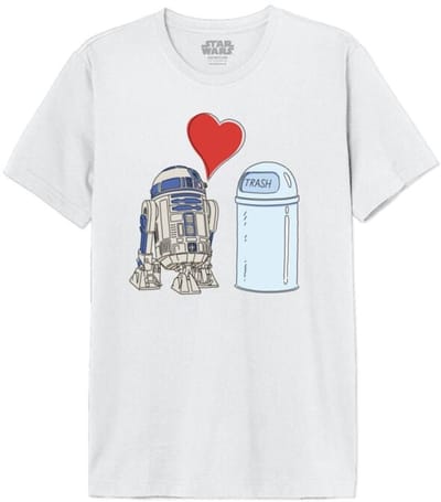 Star Wars - Disney T-shirt - R2D2 Love Trash - M tot XXL - voor Mannen - wit