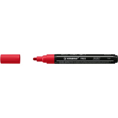STABILO FREE - Acryl Marker - T300 - Ronde Punt - 2-3 mm - Karmijn Rood - per stuk