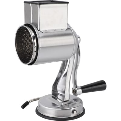 Handmatige Kaasrasp Schredder Roestvrij Staal Keuken Handzwengel Molen met 5 Verwisselbare Messen en Handvat voor zilver