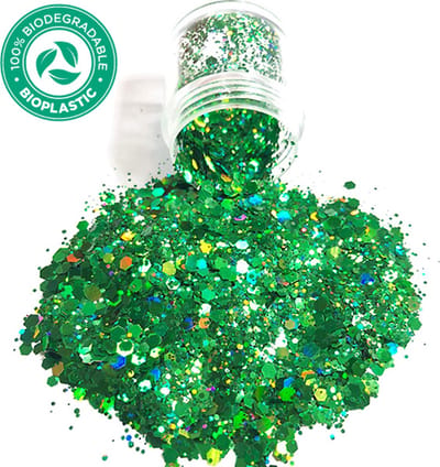 GlittersXL - Chunky Glitters (Groen) [Volume 8g - Festival Jewels Glitter Outfit Lichaam en Gezicht - Make-up Diamond Dots Face Body - Diamantjes Strass Steentjes - Kinderen Volwassenen Dames Makeup Tattoo]