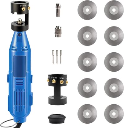 Professionele Sander voor WIG Lassen, Tungsten Electrode Slijper Kit met 6 Maten, 8 Hoeken en CNC Mandrels voor Efficiënt Lassen en Precisiewerk, 260W