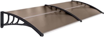 Outsunny Schuurluifel voor voordeur 80 x 195 x 23 cm 5 mm polycarbonaat aluminium transparant B70-047