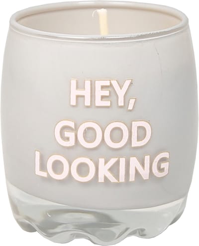 MY FLAME - mini sojakaarsje in shotglaasje - HEY GOOD LOOKING - Amber's Secret - 20 branduren - 5.5 x 6 cm