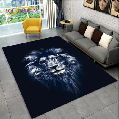 3D Luipaard Cheetah Tijger Leeuw Wolf Vloerkleed, Tapijt voor Woonkamer Slaapkamer Sofa Deurmat Decor, Keuken Antislip Vloermat 40x60cm(15x23in)