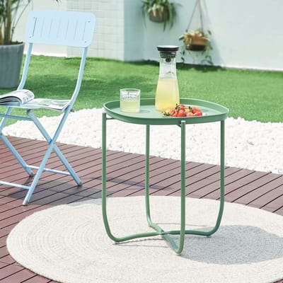 Tuintafel Sandefjord bijzettafel metaal 53x46x46cm groen [en.casa]
