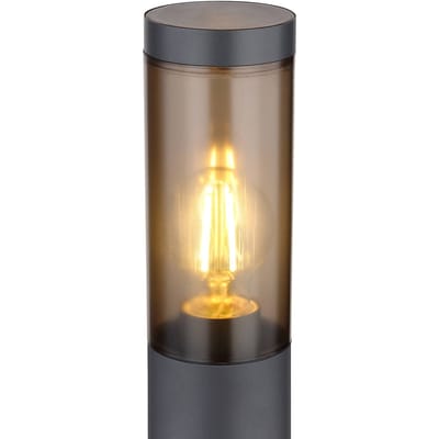 Padlamp meerpaallamp buitentuinlampen antraciet IP44, vloerlamp terras balkon, roestvrij staal smoke-kleurig, 1x E27 fitting, DxH 12,7x110cm