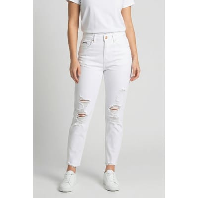 RAIZZED Oceans Cropped Jeans White Größe: W25 | Straight Jeans Outlet | Damen | Weiß