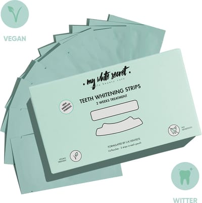 My White Secret® Tanden Bleekstrips - 14 Stuks Teeth Whitening Strips - Tandenbleekset Zonder Peroxide - Verwijderd Verkleuring - Tanden Bleken