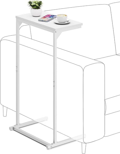 C-Vorm Bijzettafel Hoog voor Bank en Bed - Compact Salontafeltje