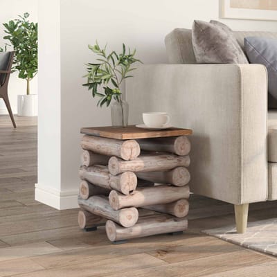 vidaXL Kruk Naturel 30 x 30 x 38 cm Massief Teakhout