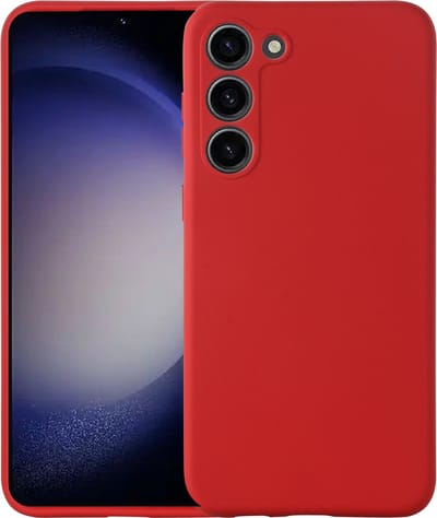 Hoesje Geschikt Voor Samsung Galaxy S23 hoesje siliconen suède backcover met microvezel laag – Rood