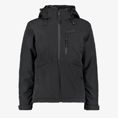 Mountain Peak gewatteerde kinder softshell jas zwart - Maat 122/128