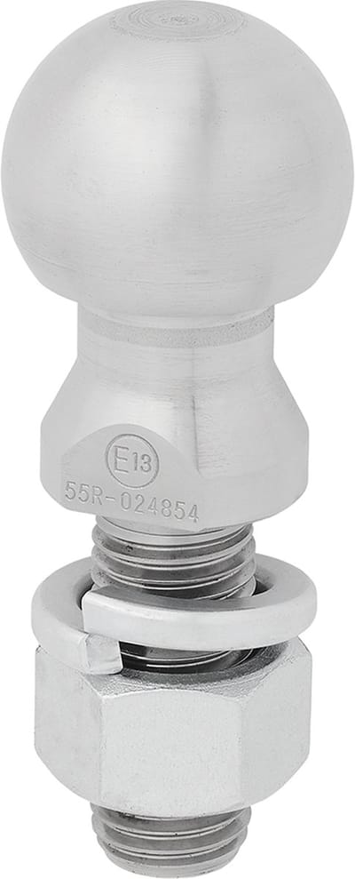 ProPlus Trekhaakkogel Recht - M24 x 55mm - E13-gekeurd - Bumper Trekhaak - Koppelkogel - Wit