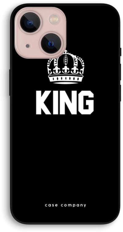 Case Company® - Hoesje geschikt voor iPhone 13 mini hoesje - King zwart - Biologisch Afbreekbaar Telefoonhoesje - Bescherming alle Kanten en Schermrand